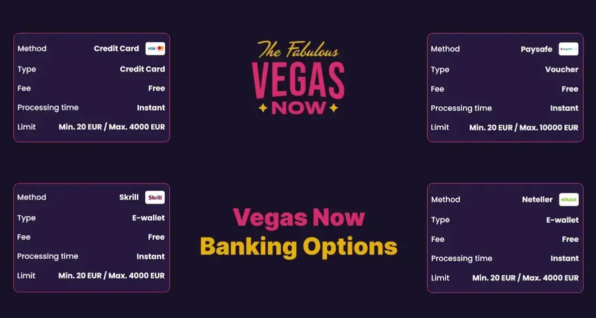 Vegasnow Cashier Choices covering payment Methods and withdrawal Requests