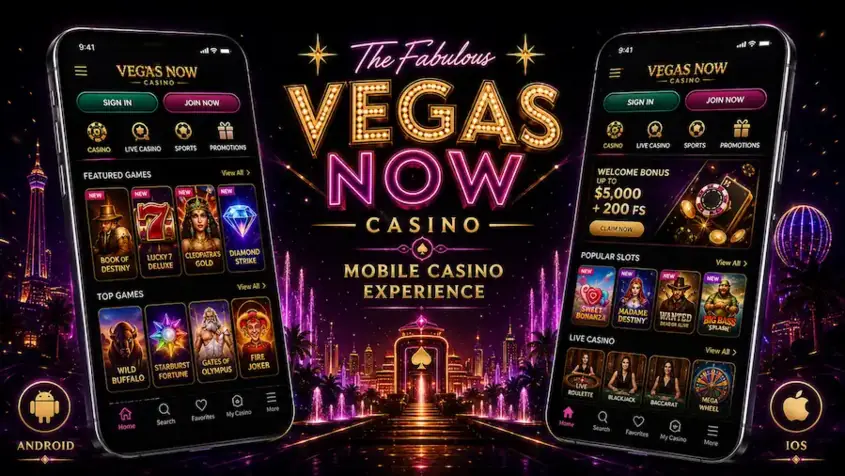 Vegasnow Casino access on Android and iOS